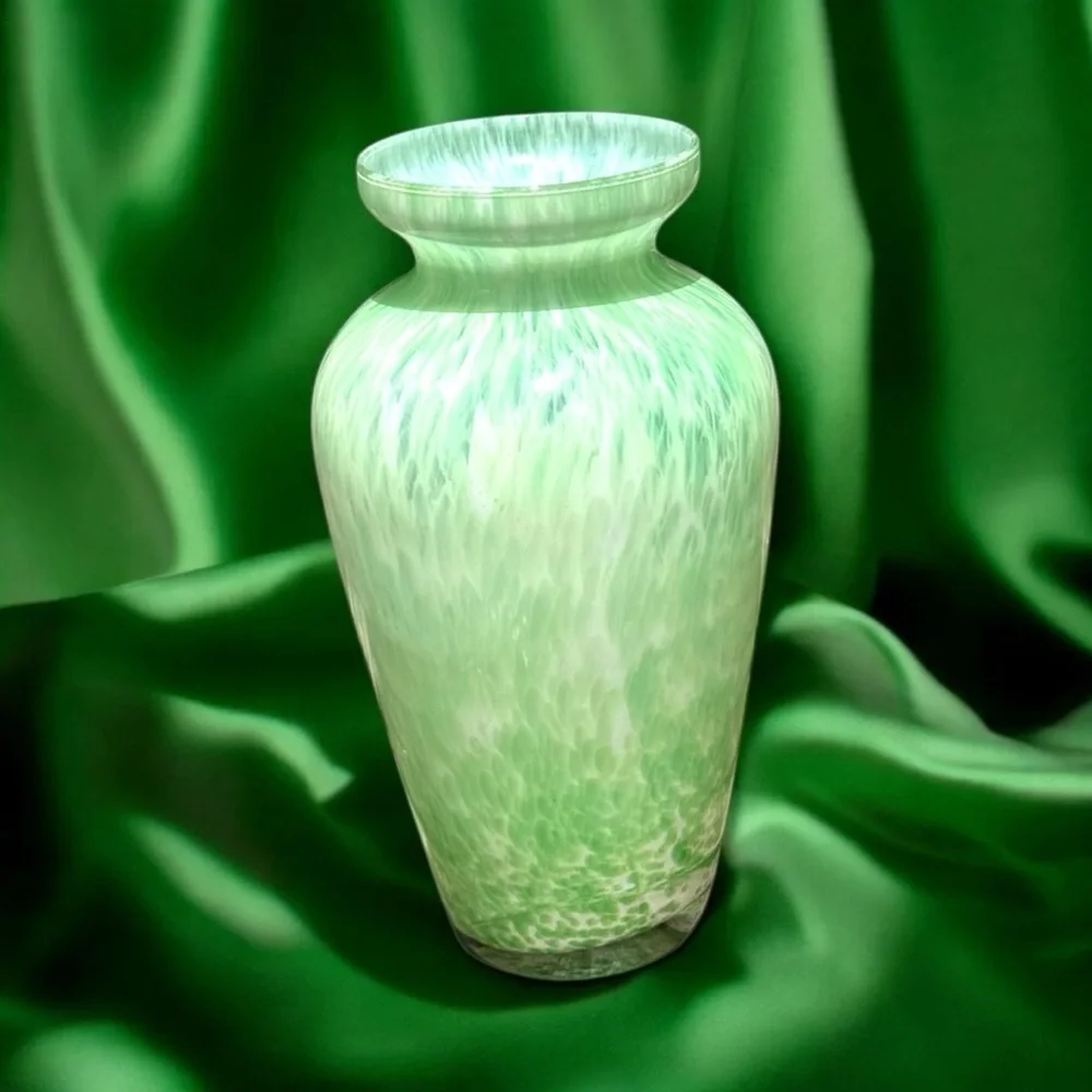 Murano Style Swirled Blown Glass Vase MCM Art Glass Handblown MidCentury Decor